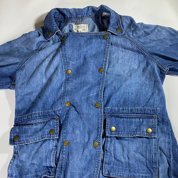 Current/Elliot Infantry Jacket Denim Women's L Military - Picture 2 of 9